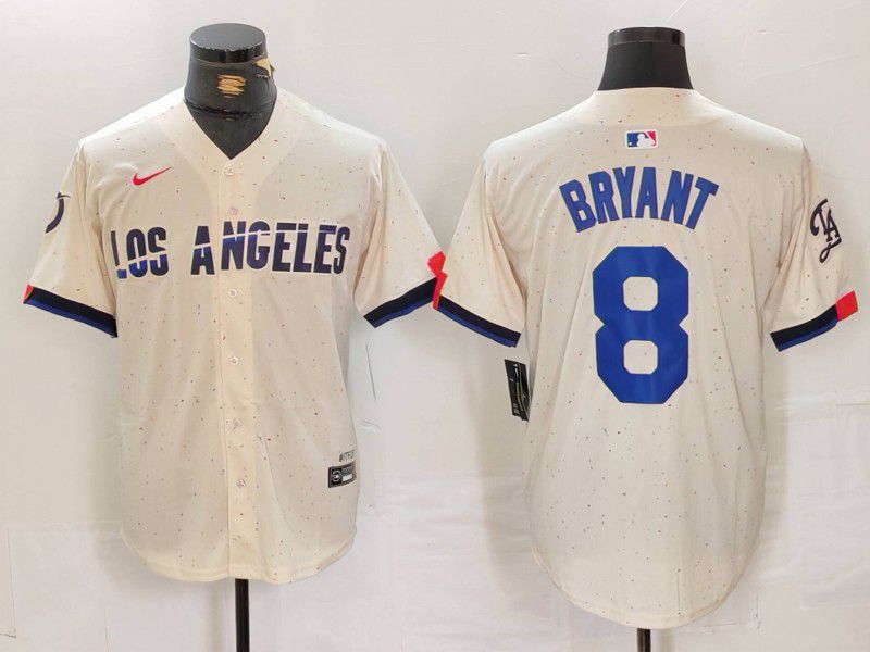 Men Los Angeles Dodgers #8 Bryant Cream Fashion Nike Game MLB Jersey style 1->los angeles dodgers->MLB Jersey